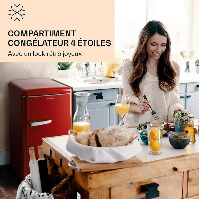 Congélateur armoire KLARSTEIN Laika 60L 3 tiroirs -18 à 0 °C E rouge