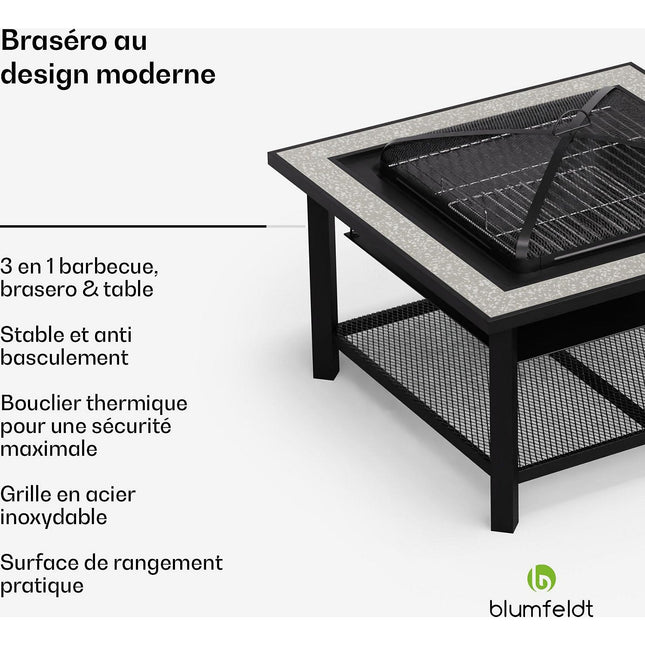 Brasero BLUMFELDT Merano Avanzato 87cm 3en1 grill table