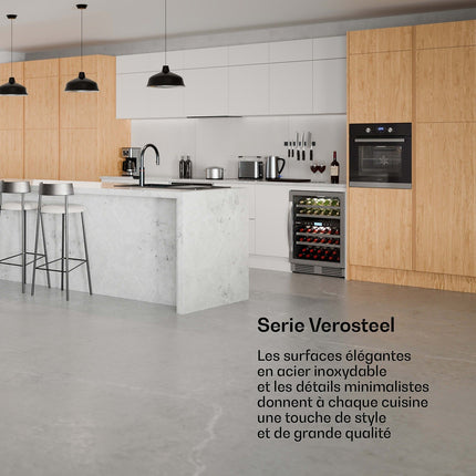 Cave à vin polyvalente KLARSTEIN VeroSteel 2 zones 129L 43 bt 60 cm Inox