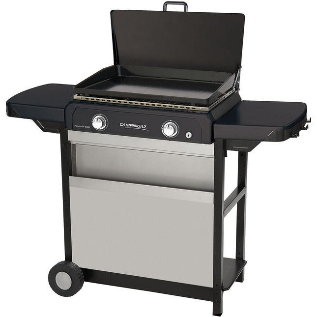 Plancha gaz CAMPINGAZ BLUE FLAME EXLD 2 brûleurs sur chariot, 60x40 cm