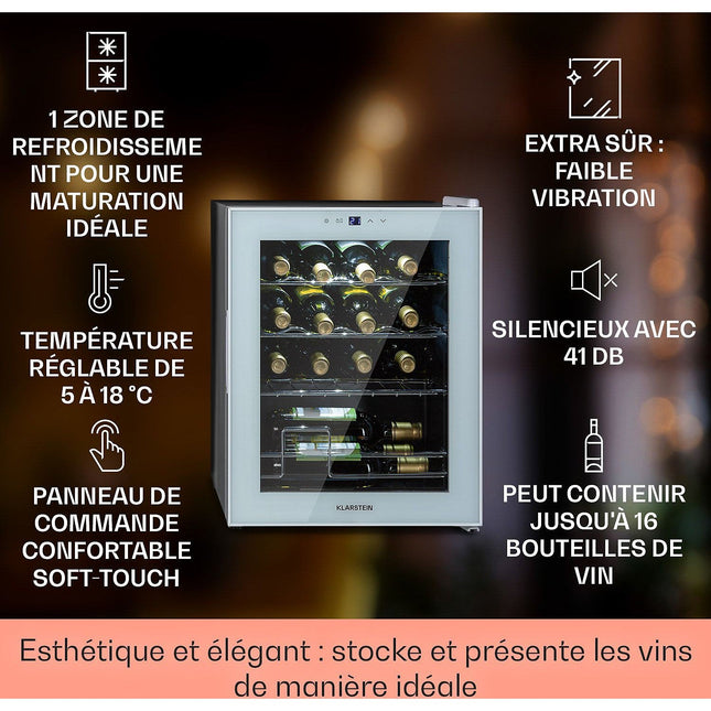 Cave à vin de service KLARSTEIN Shiraz 16 Uno 42L tactile
