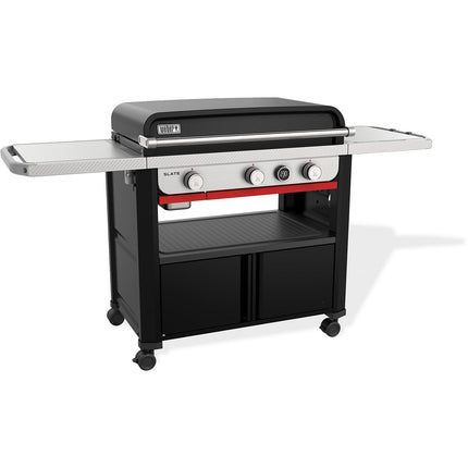 Plancha gaz WEBER black 3 brûleurs sur chariot, 76x46 cm