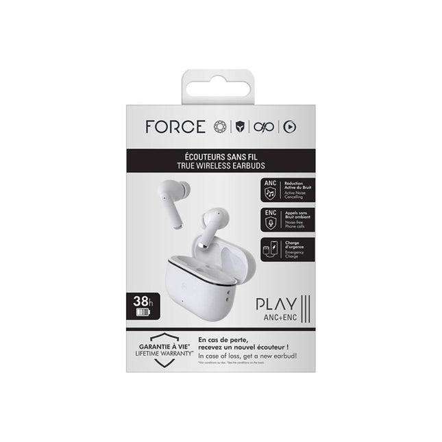 Kit piéton FORCE PLAY sans fil Play III intra blanc