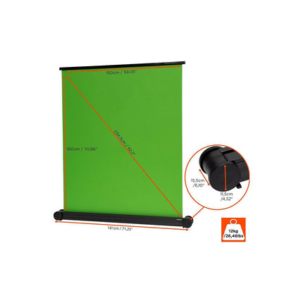 Fond vert CELEXON mobile Chroma Key Green 150x180