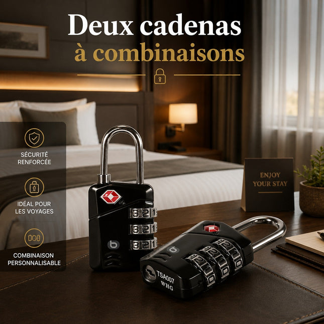 Cadenas ESSENTIELB x2 a combinaison avec code TSA