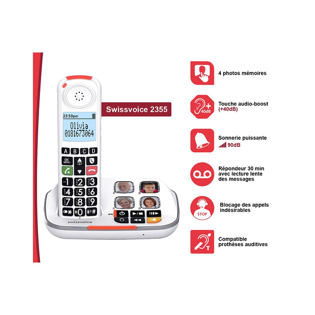 Téléphone sans fil SWISSVOICE XTRA 2355 Voice