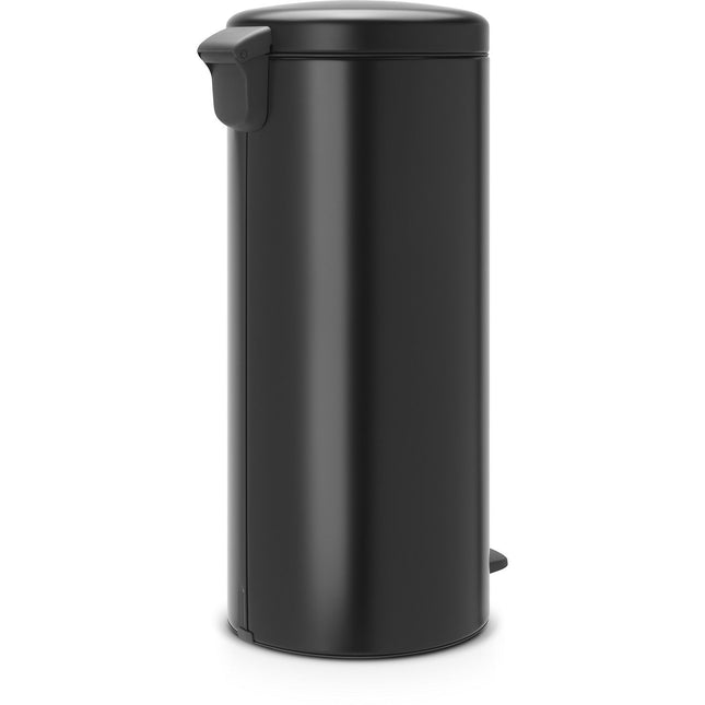 Poubelle de cuisine manuelle BRABANTIA à pédale NewIcon 30L Matt Black Silent
