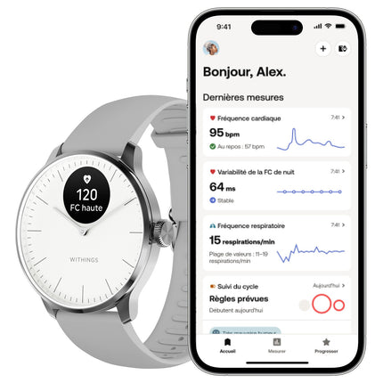 Montre santé WITHINGS Scanwatch Light Gold