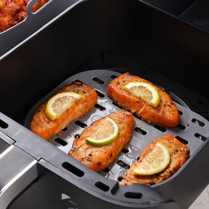 TAPIS ESSENTIELB Lot de 2 Silicone Perforés - Réutilisable pour Cuisson Croustillante, AirFryer Double Bac