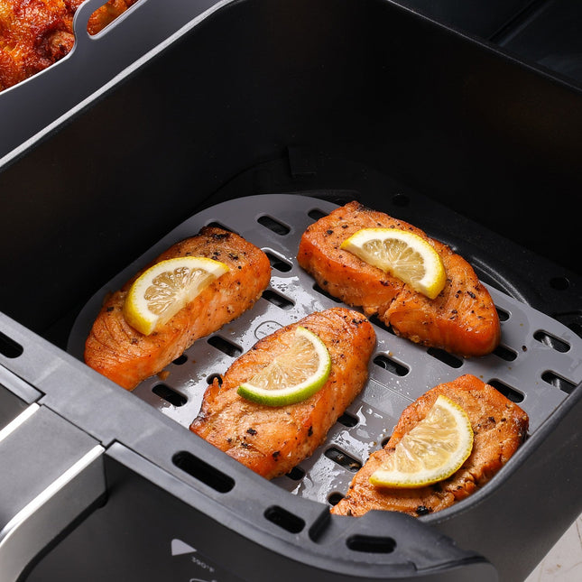 TAPIS ESSENTIELB Lot de 2 Silicone Perforés - Réutilisable pour Cuisson Croustillante, AirFryer Double Bac
