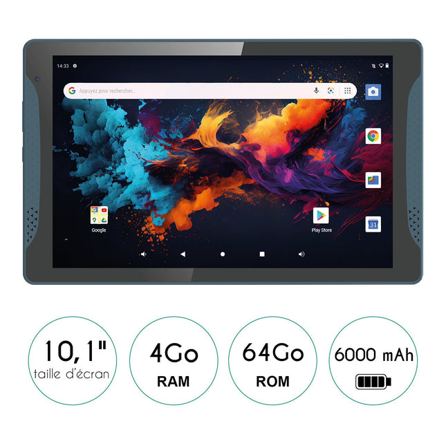 Tablette Android LOGICOM Tab Stand Pro Bleu 64Go