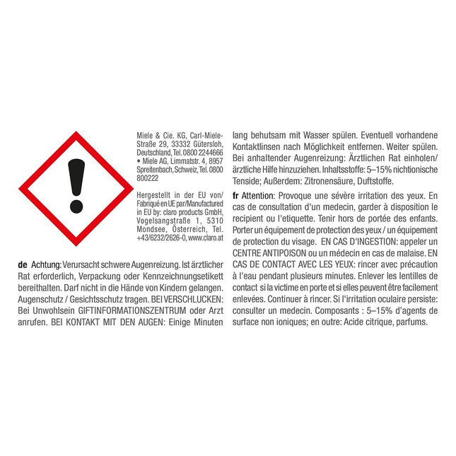 Prodt entretien MIELE Dishclean160g, pour lave-vaisselle