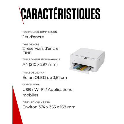 Imprimante jet d'encre CANON PIXMA TS6550i WH
