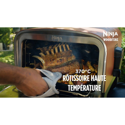 Four à pizza électrique NINJA Woodfire OO101EU orange inox, 1 pizza 30 cm, préchauffage 15 min, jusqu'à 370°C