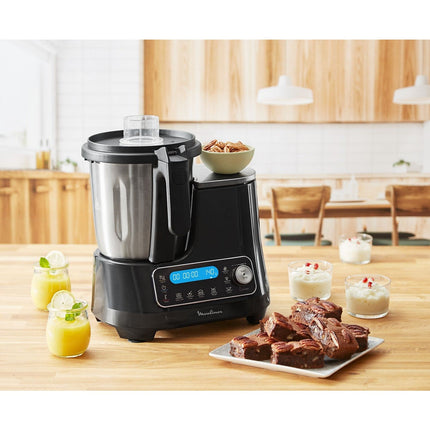 Robot cuiseur MOULINEX Clickchef noir HF456810 + cuiseur vapeur
