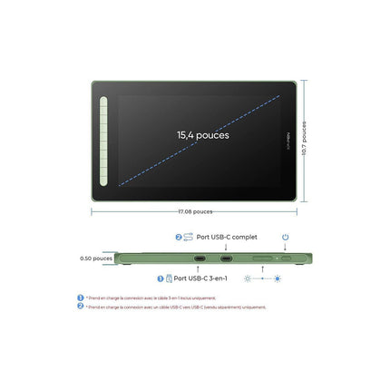 Tablette graphique XPPEN Artist 16 2e Génération Vert