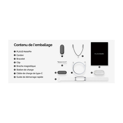 DICTAPHONE PLAUD NotePin Cosmic Gray & accessoires