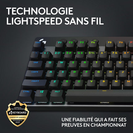 Clavier gamer sans fil LOGITECH Pro X LIGHTSPEED TKL Tactile Noir