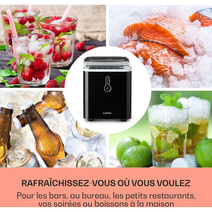 Machine à glaçons KLARSTEIN Chillout 12kg/24h réservoir 1,5L noir