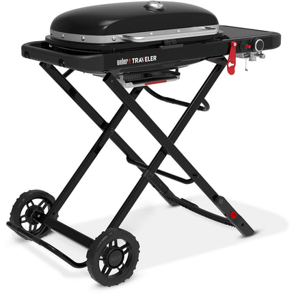 Barbecue gaz WEBER Gaz Traveler, sur chariot, 1 brûleur, surface de cuisson 63.5 x 34.3 cm