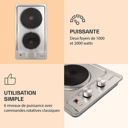 Domino électrique KLARSTEIN Appetito Domino 3000W - Argent