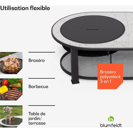 Brasero BLUMFELDT Merano Circolo 122cm 3en1 grill table