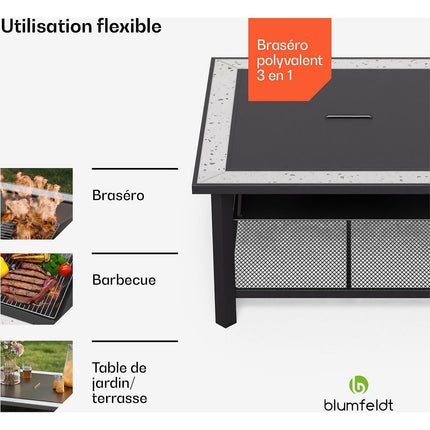 Brasero BLUMFELDT Merano Avanzato 87cm 3en1 grill table