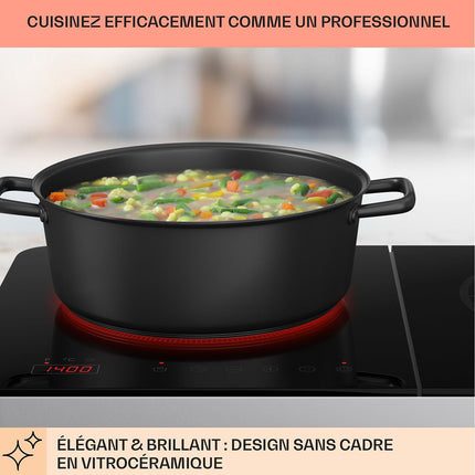 Domino induction KLARSTEIN Cookio 3500W Minuterie 56 cm