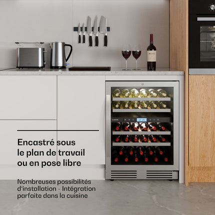 Cave à vin polyvalente KLARSTEIN VeroSteel 2 zones 129L 43 bt 60 cm Inox
