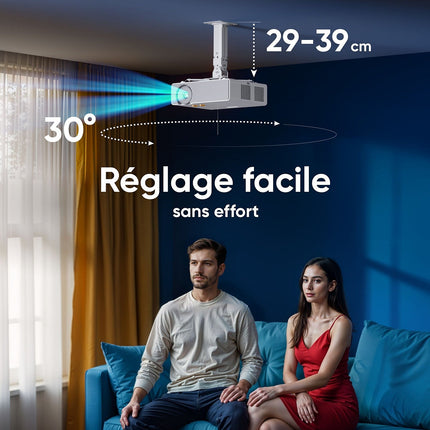 Support vidéoprojecteur ONKRON Plafond - mur, Articulé, 29-39 cm, K3A-W