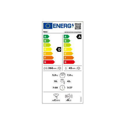 Lave linge séchant hublot BEKO BO3DC4741W