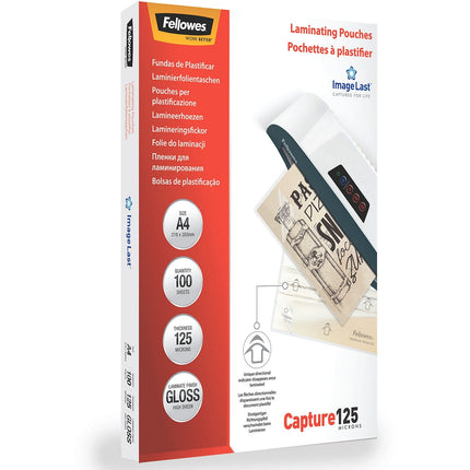 Consommable de bureau pour plastifieuse FELLOWES Pochettes A4 125mic x100