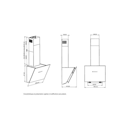 Hotte décorative murale inclinée AIRLUX AHMI671BK