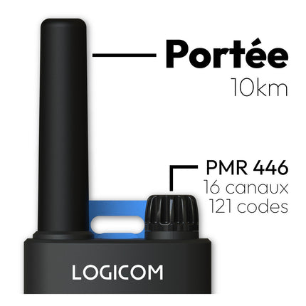 Talkie walkie LOGICOM Talkie Walkie Essentiel Noir