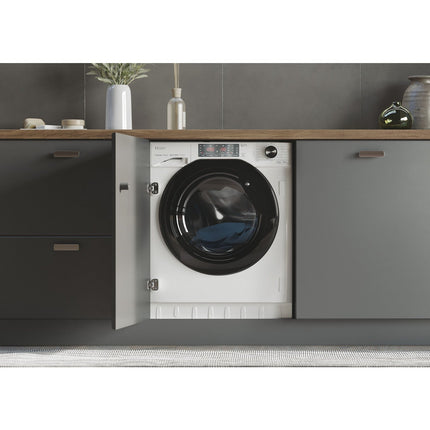 Lave linge séchant hublot encastrable HAIER HWD90B416FWB-FR