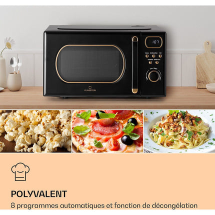 Micro ondes grill KLARSTEIN Julieta grill 20L 800 W Ø25,5cm Noir