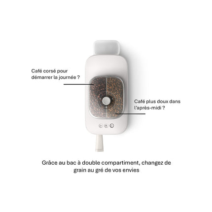 Machine à expresso PHILIPS Baristina BAR320/00 cafetière à grain bac double compartiment Blanche