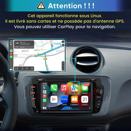 Autoradio connecté JUNSUN pour Seat lbiza Baujahr 2009-13 Carplay