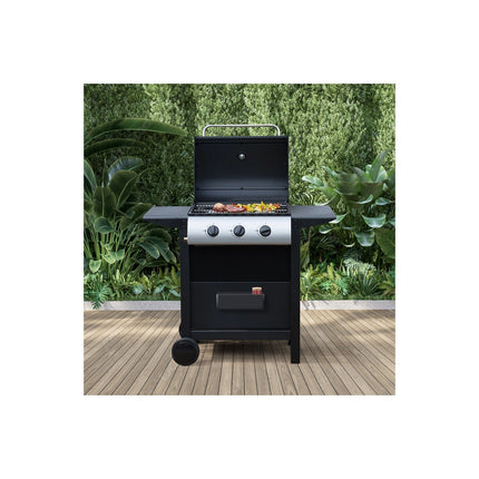 Barbecue gaz LISTO BGZ L1 noir 3 brûleurs sur chariot, 51x34 cm