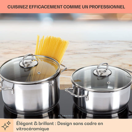 Domino vitrocéramique KLARSTEIN Cookbuddy 2 zones 2400W 5 vitesses inox