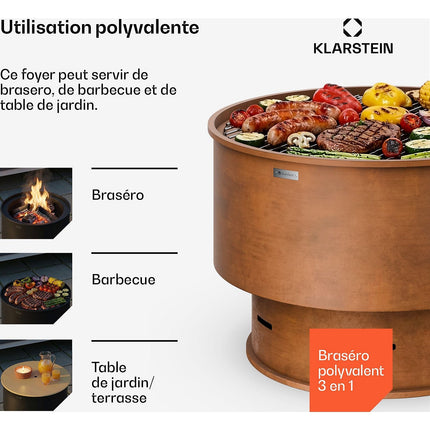 Brasero BLUMFELDT Pompeji 60cm pare-étincelles Rust