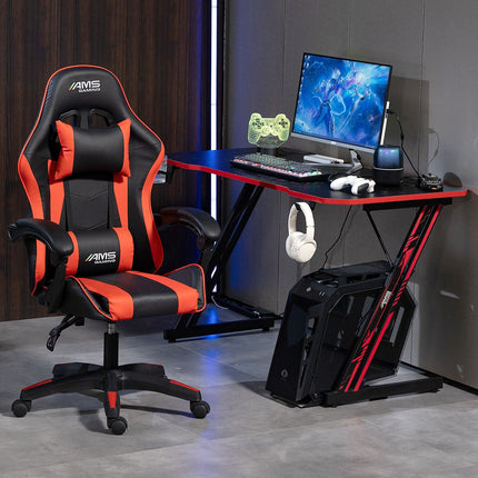 Bureau gamer AMS GAMING GAMERDESK120Z-RED