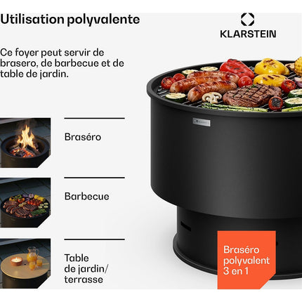 Brasero BLUMFELDT Pompeji 60cm pare-étincelles Noir