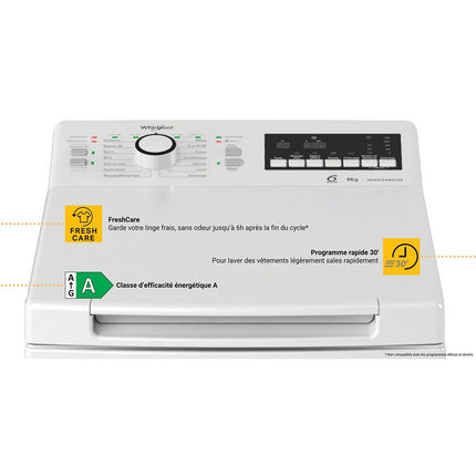 Lave linge top WHIRLPOOL TDLR6265FR