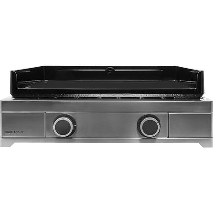 Plancha gaz FORGE ADOUR Modern 60 Inox 2 brûleurs à poser, 60x42 cm