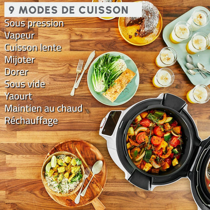 Cookeo MOULINEX YY5855FB WIFI 9-EN-1, 6 L, 9 modes de cuisson, 150 recettes + Extra crisp