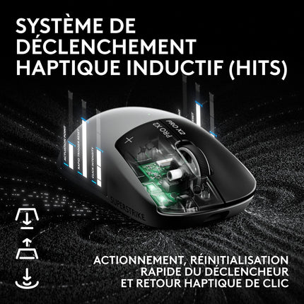 Souris Gamer Sans Fil LOGITECH PRO X2 SUPERSTRIKE LUNAR ECLIPSE
