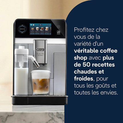 Expresso Broyeur DELONGHI Eletta Ultra ECAM470.85.MB Technologie Silent