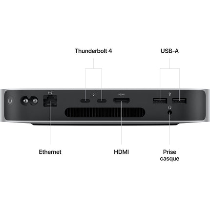 Ordinateur Apple MAC Mini M2 8Go 512Go CPU 8 GPU 10 Reconditionné