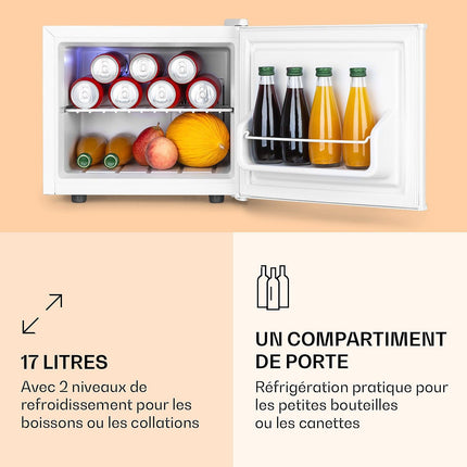 Mini réfrigérateur KLARSTEIN Minibar compact 2 niveaux 17L 26dB blanc